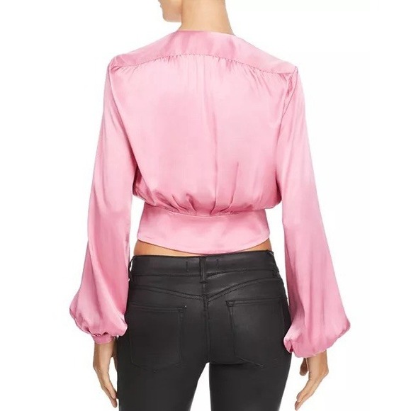 DIVINE HERITAGE New SMALL Top Cropped Deep-V Pink Satin Plunge Corset - Picture 3 of 10